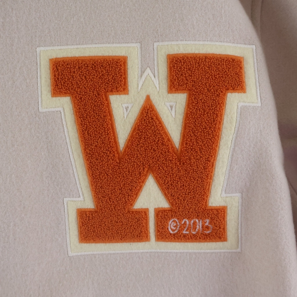 OFF-WHITE(オフホワイト) 23SS OW PATCH VARSITY OWパッチ バーシティジャケット スタジャン ベージュ/オレンジ OMEA305S23FAB001