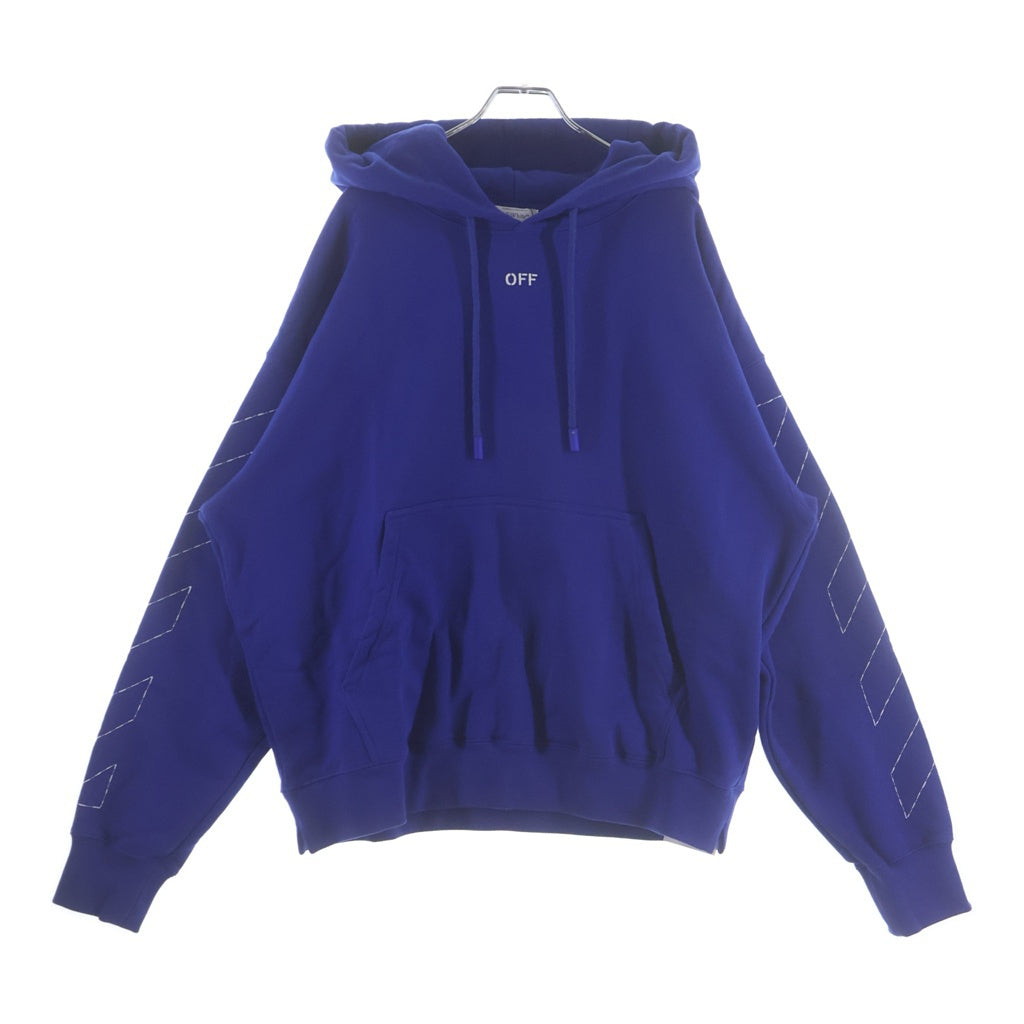 OFF-WHITE(オフホワイト) 23AW HOODED SWEATSHIRT フーディー ステッチアンカーデザイン プルオーバーパーカー ブルー OMBB085F23FLE019