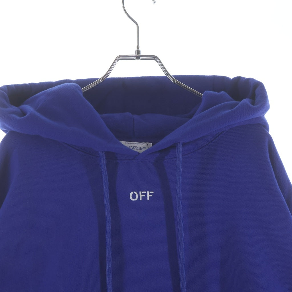 OFF-WHITE(オフホワイト) 23AW HOODED SWEATSHIRT フーディー ステッチアンカーデザイン プルオーバーパーカー ブルー OMBB085F23FLE019