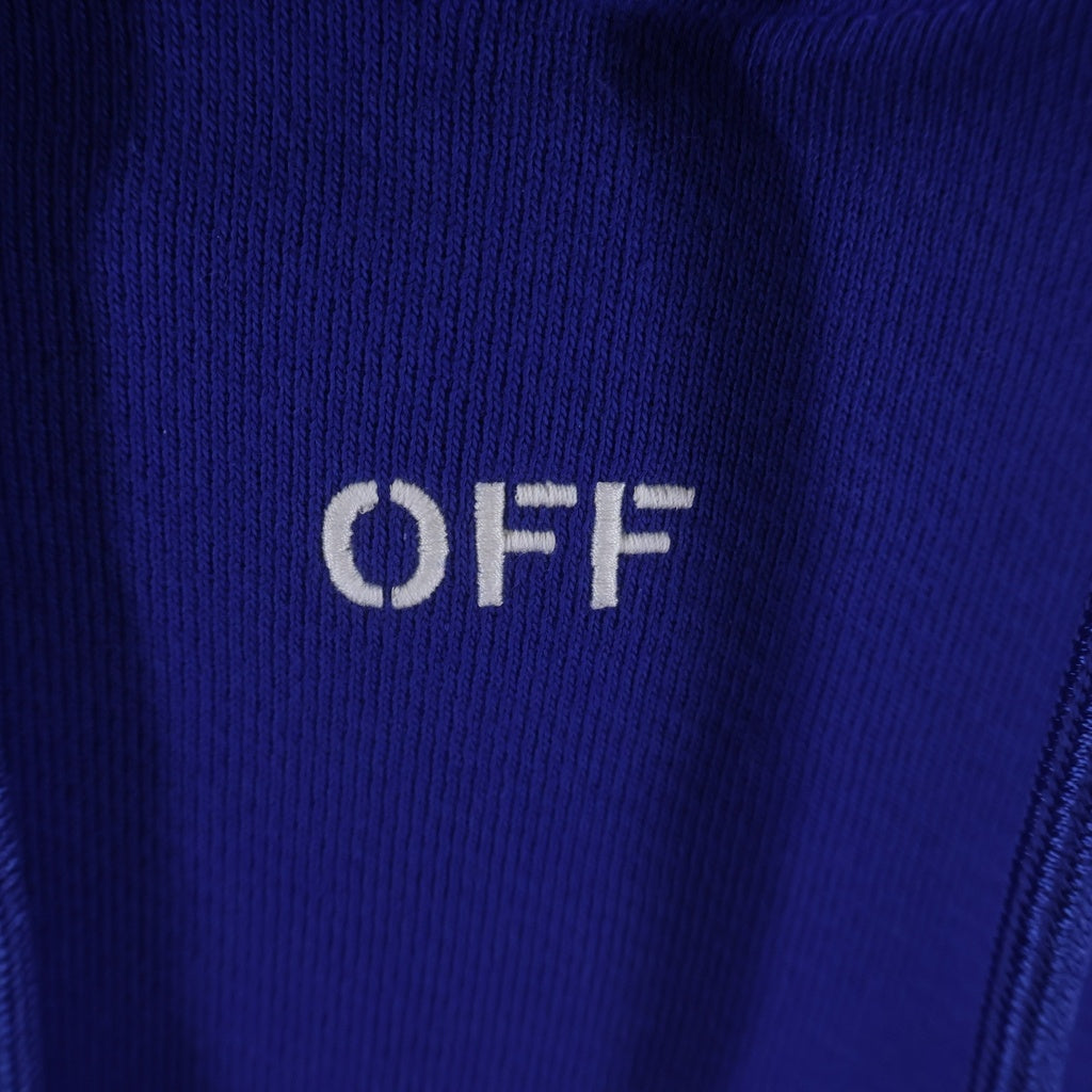 OFF-WHITE(オフホワイト) 23AW HOODED SWEATSHIRT フーディー ステッチアンカーデザイン プルオーバーパーカー ブルー OMBB085F23FLE019