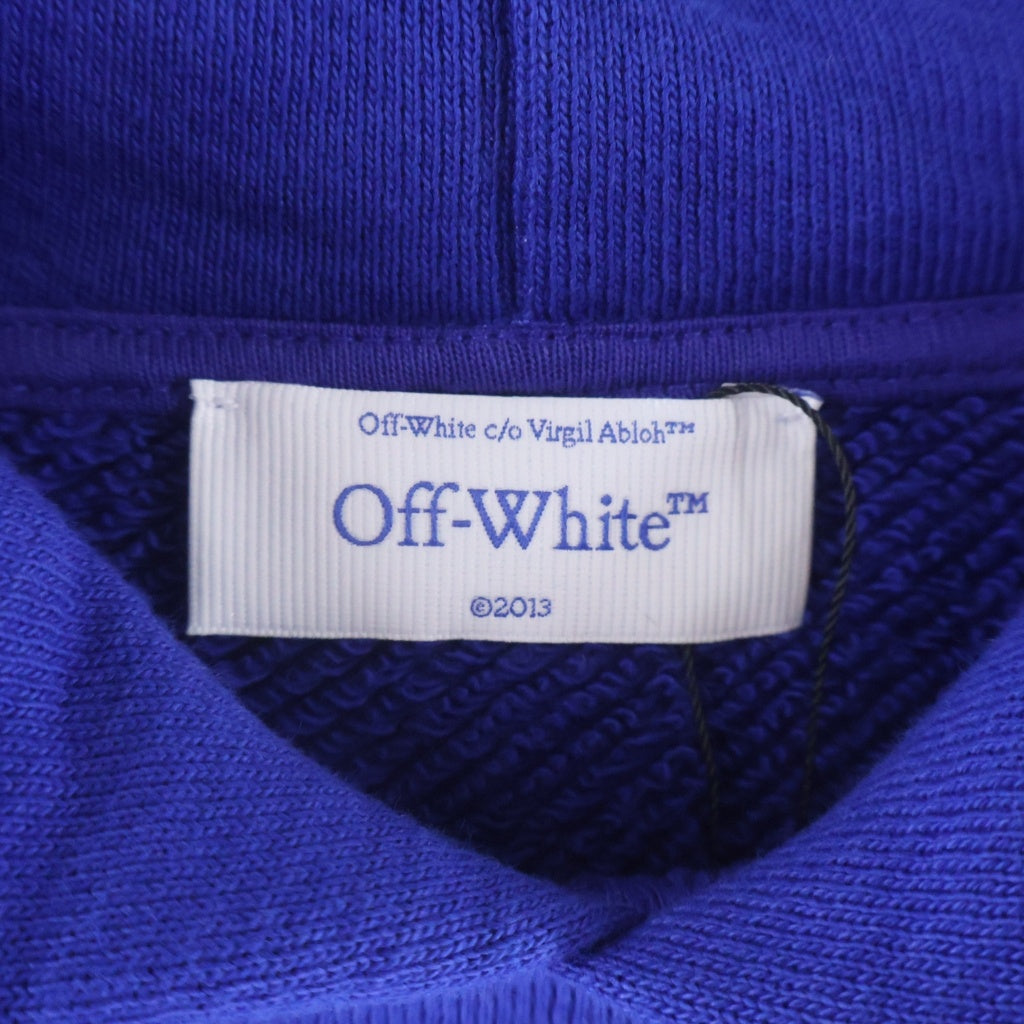 OFF-WHITE(オフホワイト) 23AW HOODED SWEATSHIRT フーディー ステッチアンカーデザイン プルオーバーパーカー ブルー OMBB085F23FLE019