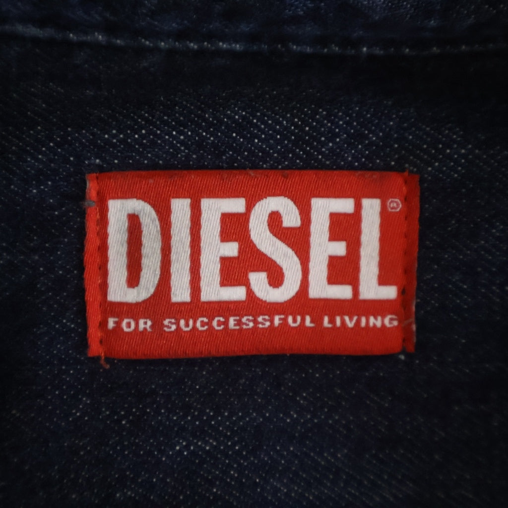 DIESEL(ディーゼル) DE-EAZY DRESS-S デニムシャツドレス フルスナップボタンワンピース インディゴ レディース 09N84