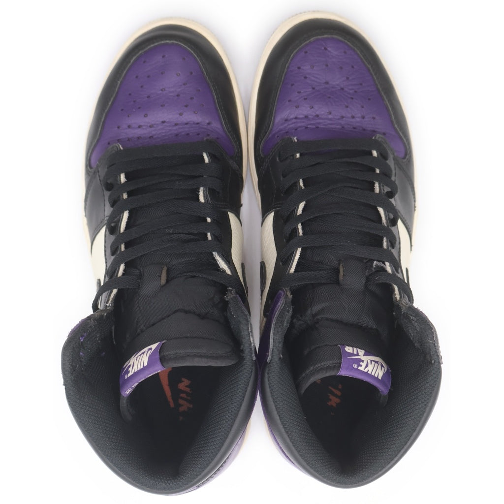 NIKE(ナイキ) AIR JORDAN1 RETRO HIGH OG エアジョーダン1 コートパープル ハイカットスニーカー ホワイト/パープル US10.5/28.5cm 555088-501