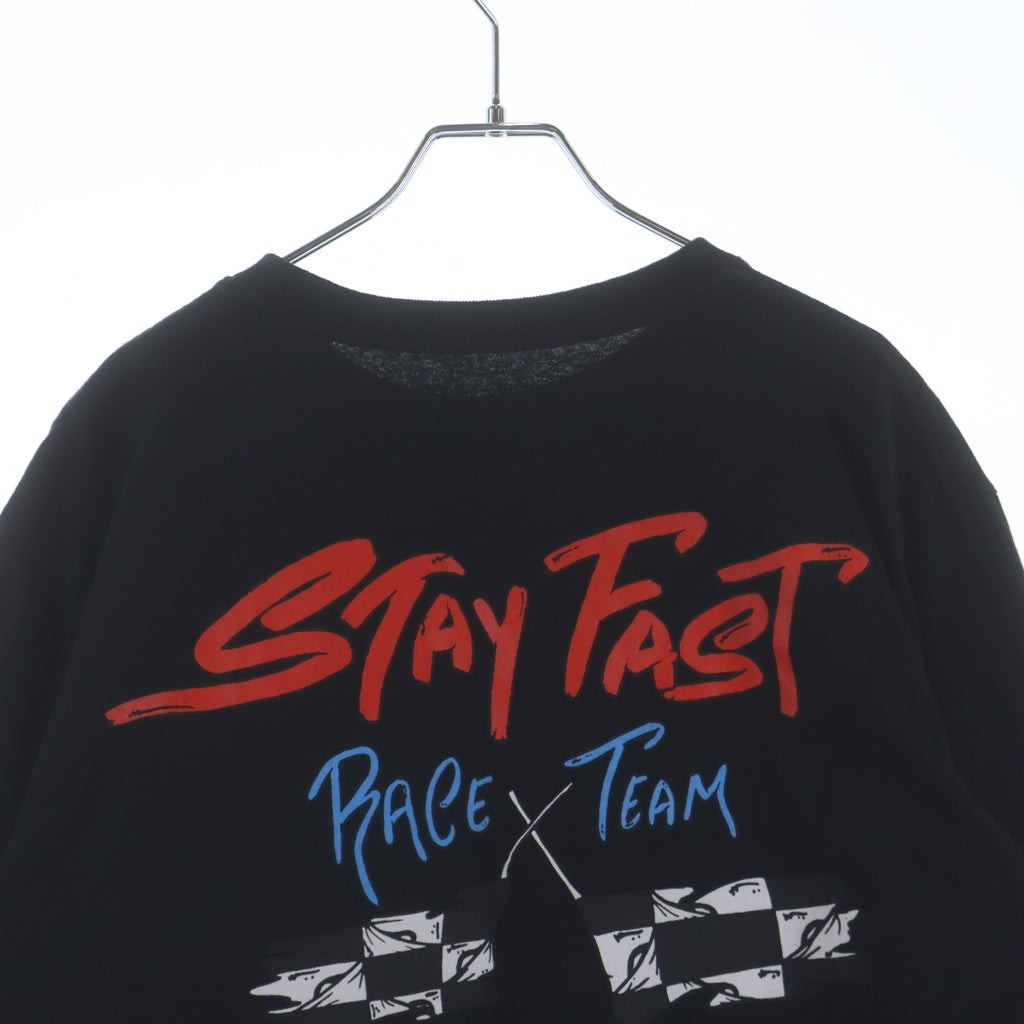 CHROME HEARTS(クロムハーツ) ×MATTY BOY STAYFAST RACE TEAM SWEAT グラフィックプリント クルーネック 長袖Tシャツ ブラック