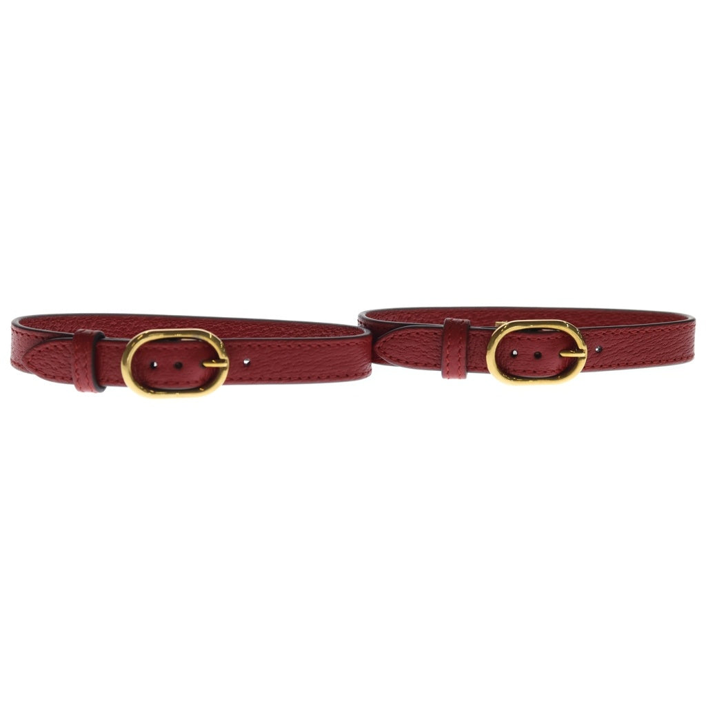 GUCCI(グッチ) ダイアナ用 ロゴ入り レザーベルト レッド 2つセット 655661 レディース