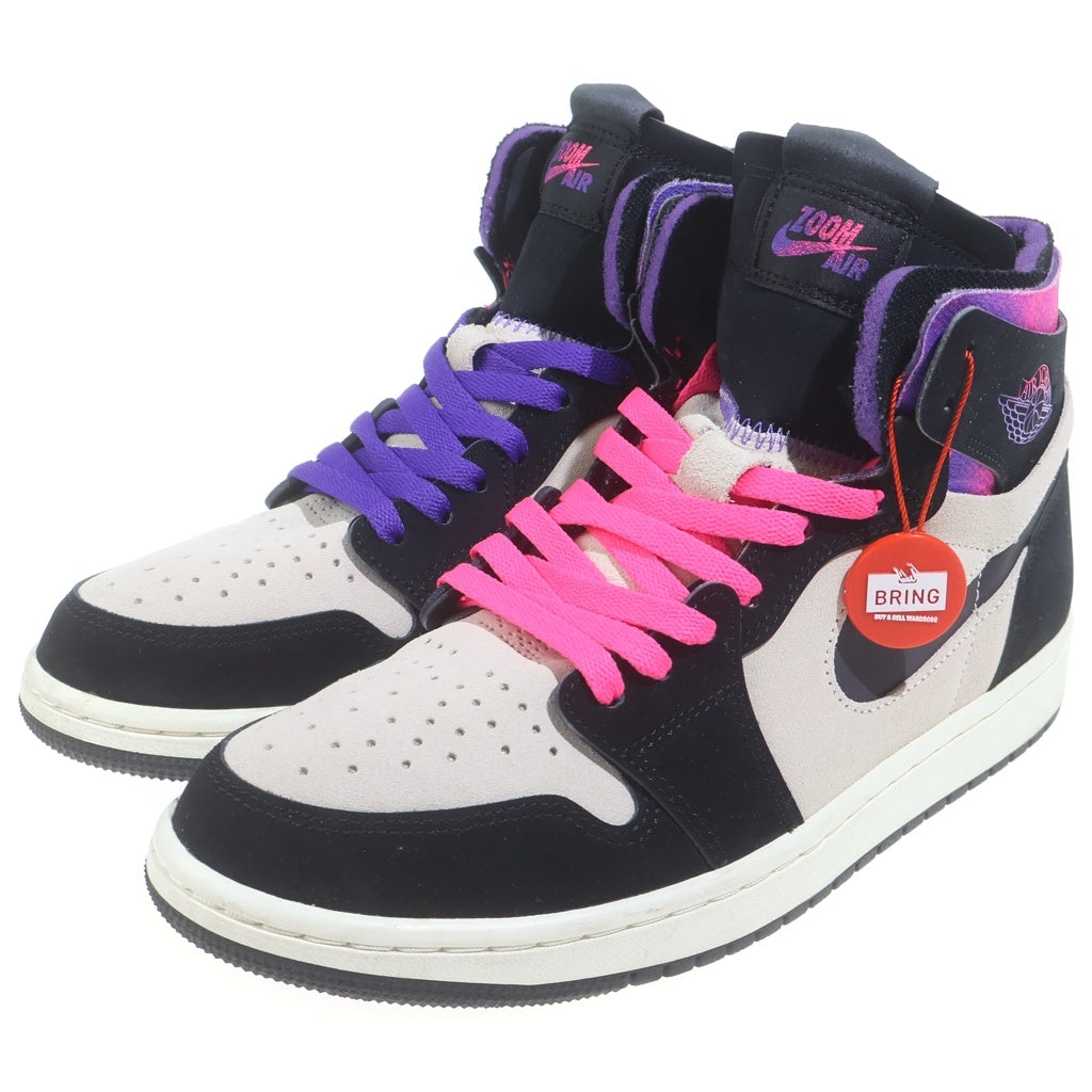 NIKE(ナイキ) ×PSG AIR JORDAN 1 ZOOM エアージョーダン 1 ハイカットスニーカー ブラック/ホワイト/パープル DB3610-105 US8/26cm