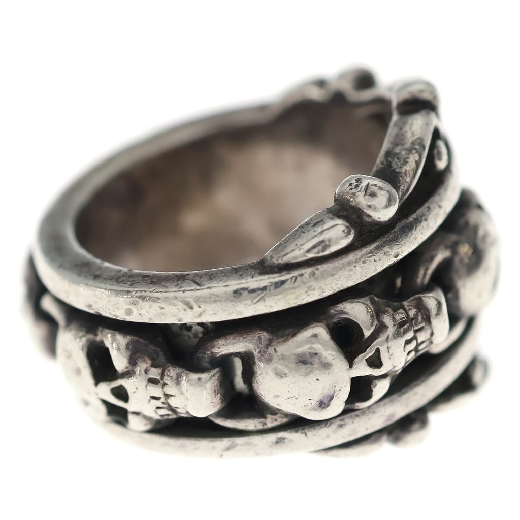 Leathers and Treasures(レザーズアンドトレジャーズ) Scroll with skull Ring スクロールウィズスカル リング シルバー