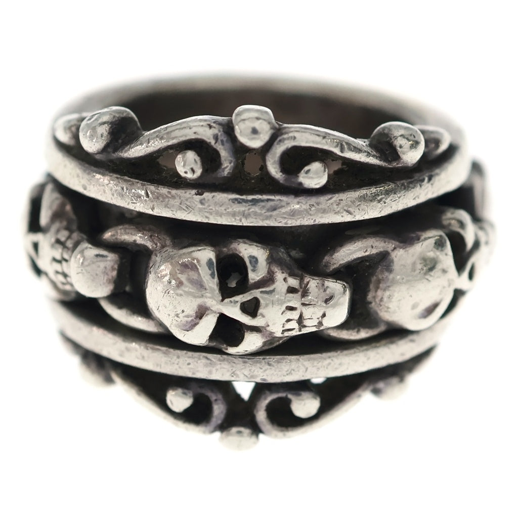 Leathers and Treasures(レザーズアンドトレジャーズ) Scroll with skull Ring スクロールウィズスカル リング シルバー