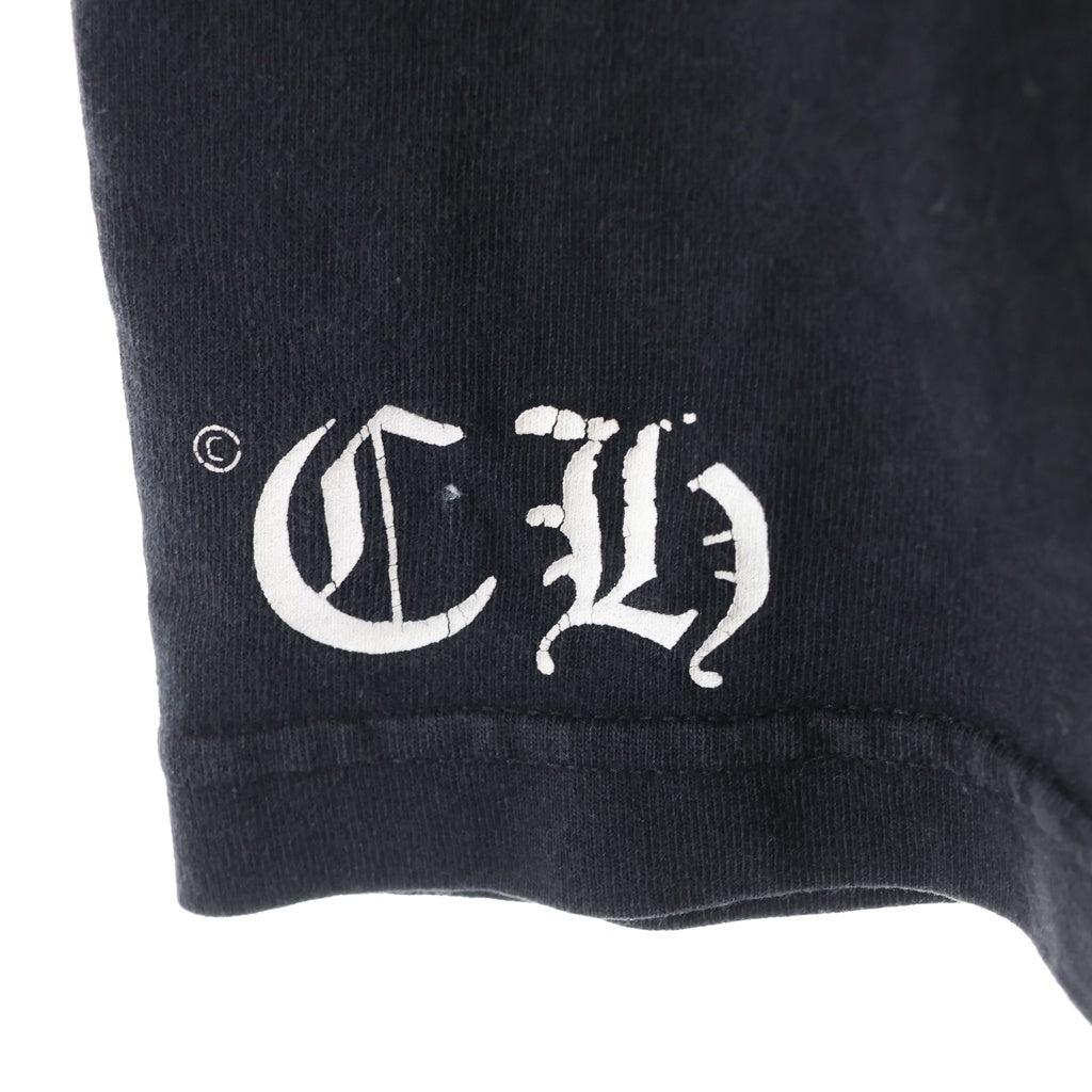 CHROME HEARTS(クロムハーツ) OLD バックスクロールロゴ ホースシューポケット スタープリント 半袖 クルーネック Tシャツ カットソー ブラック