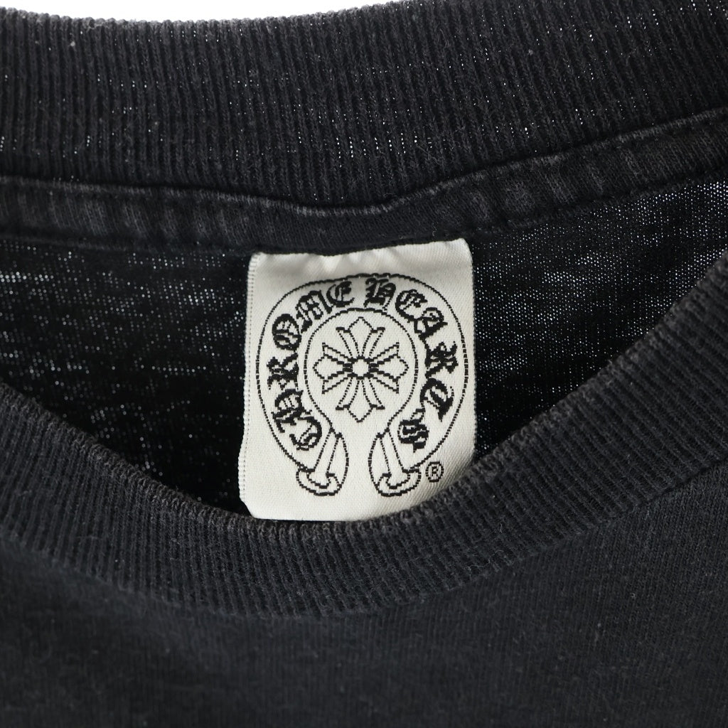 CHROME HEARTS(クロムハーツ) OLD バックスクロールロゴ ホースシューポケット スタープリント 半袖 クルーネック Tシャツ カットソー ブラック