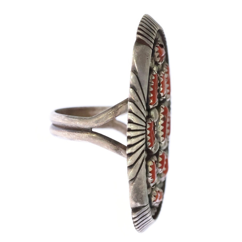 INDIAN JEWELRY(インディアンジュエリー) NAVAJO ナバホ族 コーラル リング シルバー/レッド