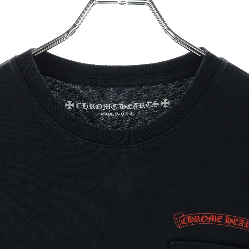 CHROME HEARTS(クロムハーツ) MATTY BOY マッティボーイ 袖フローラルクロスプリント クルーネック 長袖Tシャツ ブラック