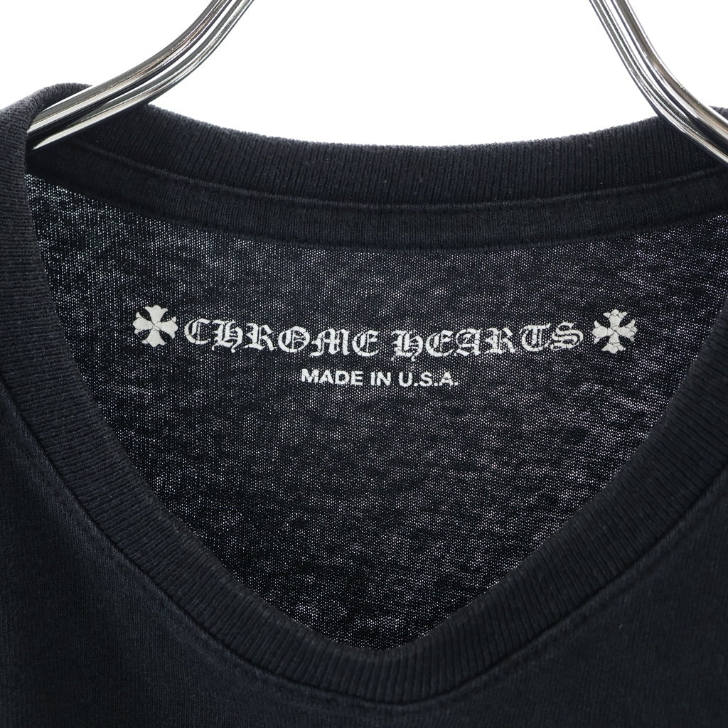 CHROME HEARTS(クロムハーツ) MATTY BOY マッティボーイ 袖フローラルクロスプリント クルーネック 長袖Tシャツ ブラック