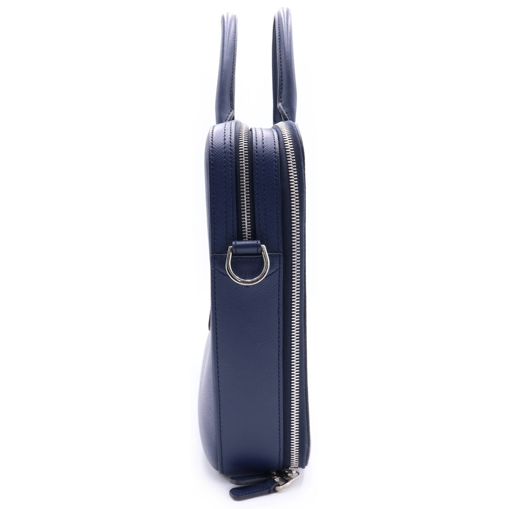 dunhill(ダンヒル) メタルロゴ入り カーフ レザー ブリーフケース ネイビー DU18F3415CA410R レディース