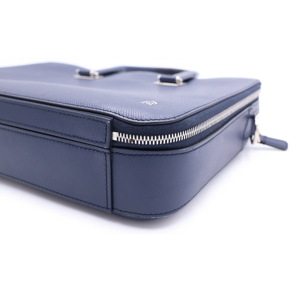 dunhill(ダンヒル) メタルロゴ入り カーフ レザー ブリーフケース ネイビー DU18F3415CA410R レディース