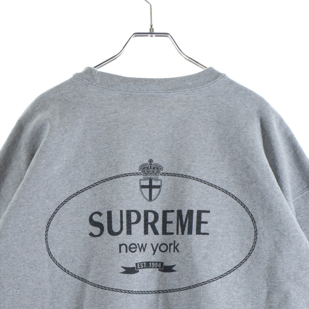 SUPREME(シュプリーム) 24AW Crest Crewneck クレスト クルーネックスウェットトレーナー ロゴプリント グレー