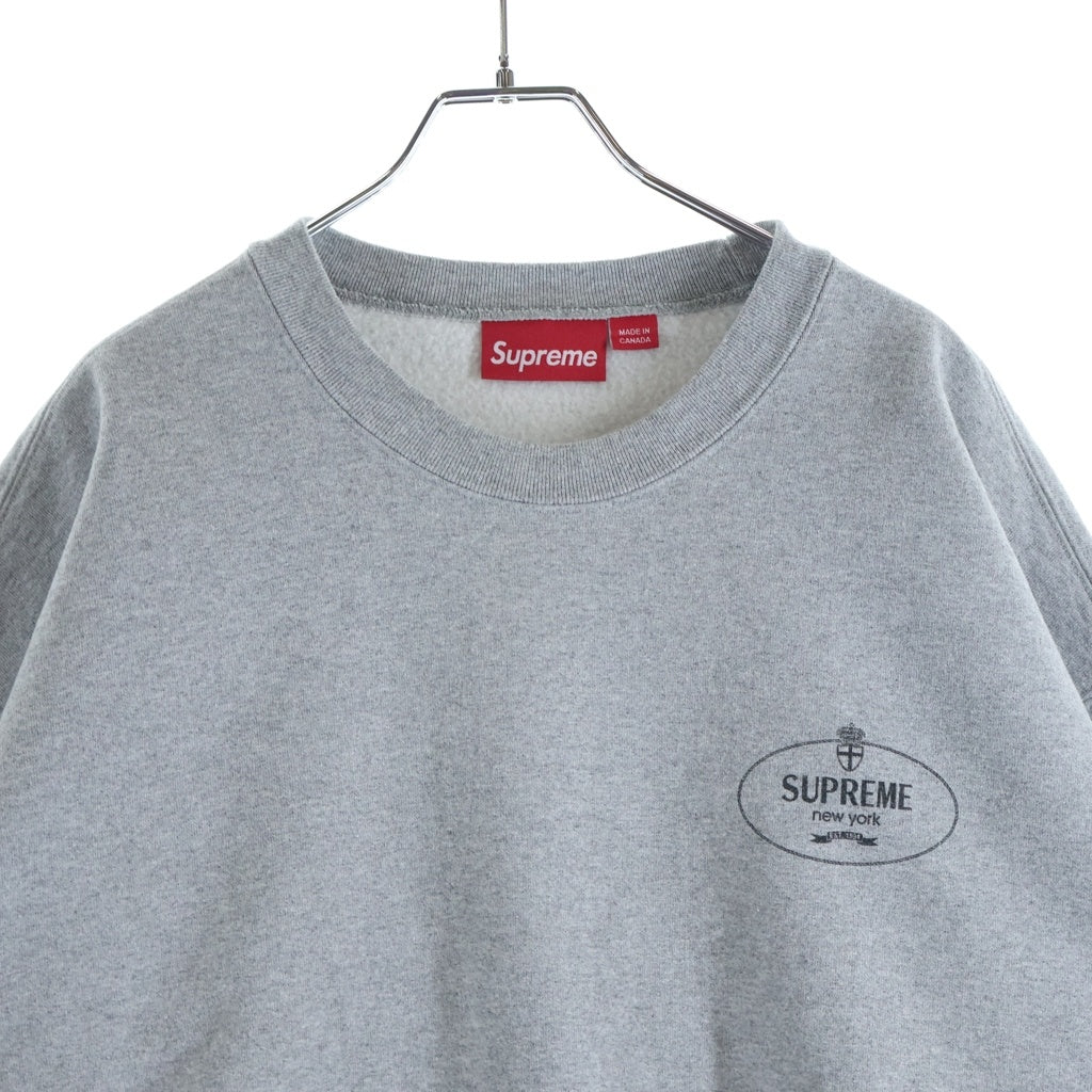 SUPREME(シュプリーム) 24AW Crest Crewneck クレスト クルーネックスウェットトレーナー ロゴプリント グレー