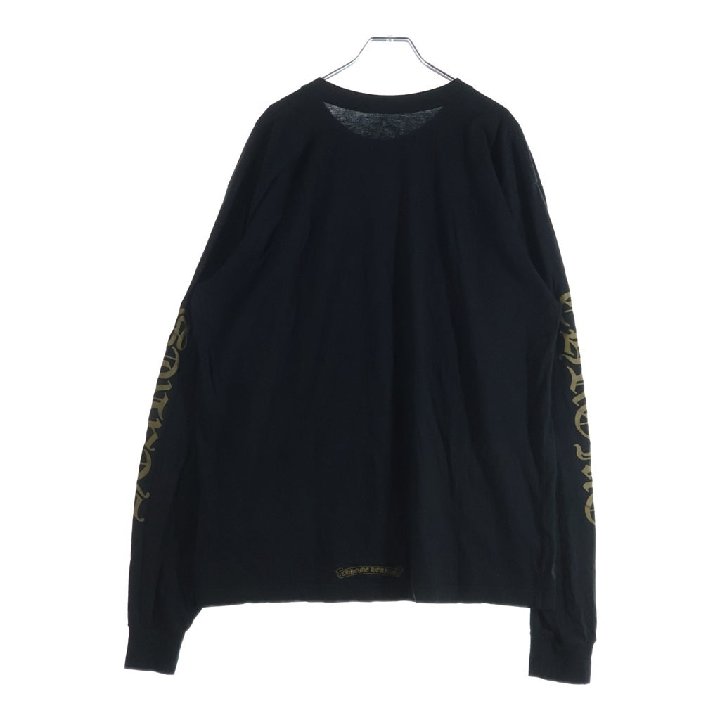 CHROME HEARTS(クロムハーツ) ネックロゴ ロングスリーブカットソー 長袖Tシャツ ブラック