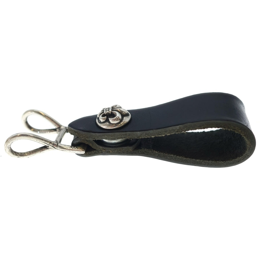 CHROME HEARTS(クロムハーツ) BELT LOOP BSフレアボタンレザーベルトループ シルバー/ブラック BCA401