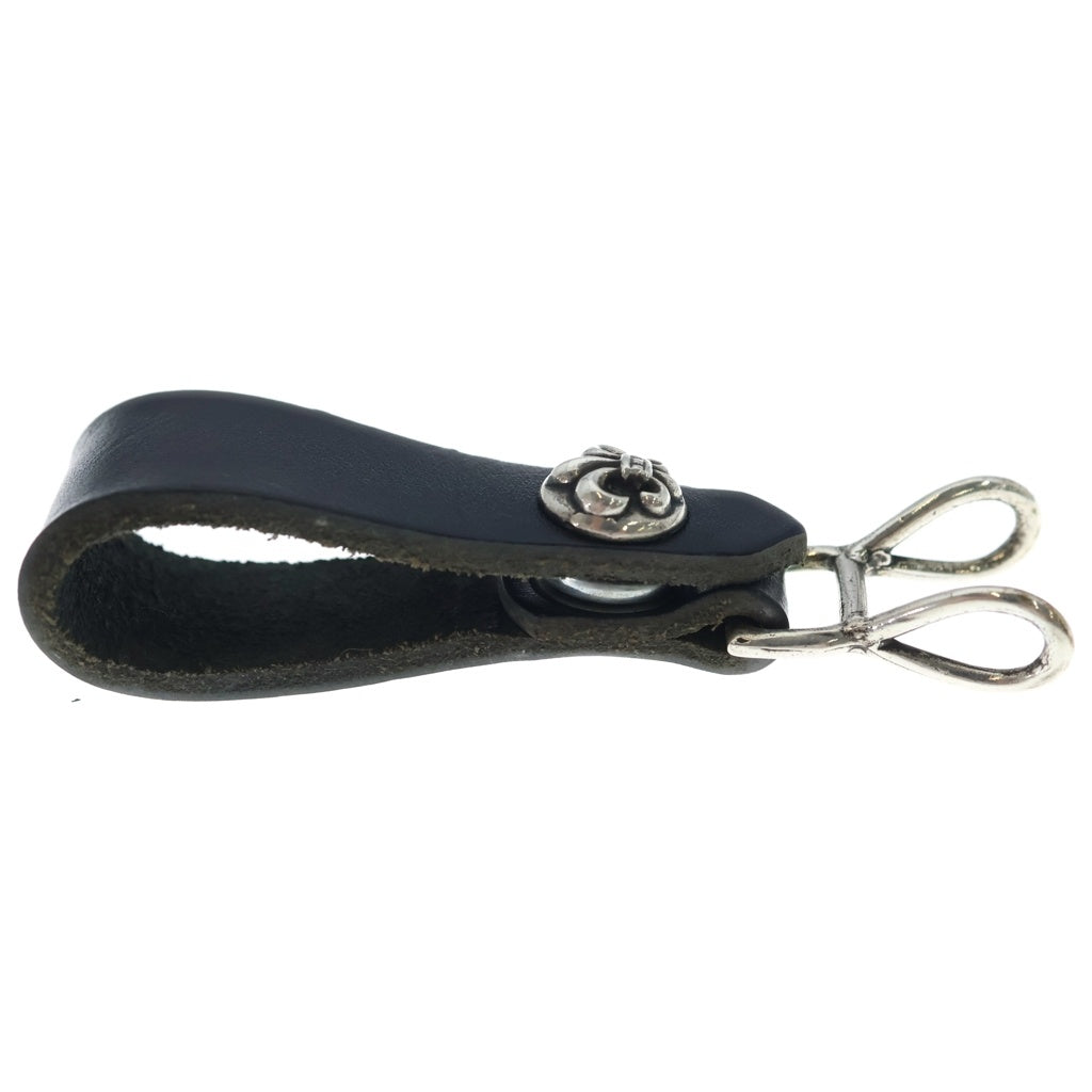 CHROME HEARTS(クロムハーツ) BELT LOOP BSフレアボタンレザーベルトループ シルバー/ブラック BCA401