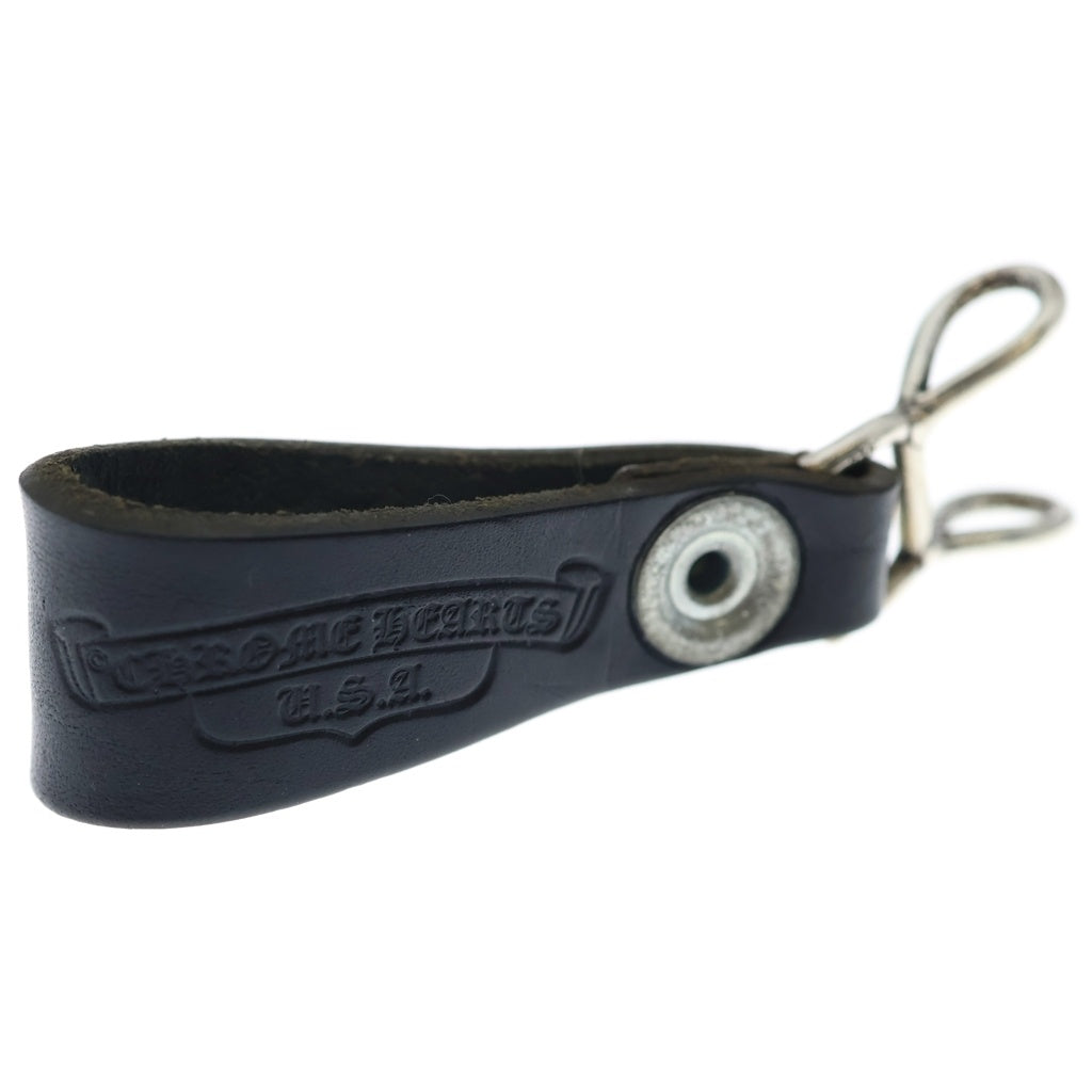 CHROME HEARTS(クロムハーツ) BELT LOOP BSフレアボタンレザーベルトループ シルバー/ブラック BCA401
