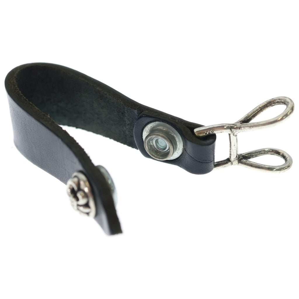 CHROME HEARTS(クロムハーツ) BELT LOOP BSフレアボタンレザーベルトループ シルバー/ブラック BCA401