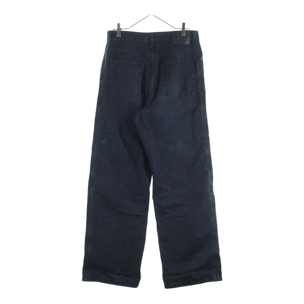 LOEWE(ロエベ) 25AW ANAGRAM BAGGY JEANS アナグラムバギージーンズ ボタンフライ ロゴ刺繍 ワイドデニムパンツ ブラック H526Y11WA4