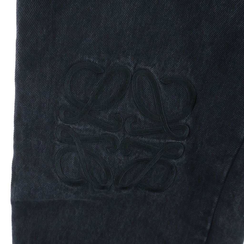 LOEWE(ロエベ) 25AW ANAGRAM BAGGY JEANS アナグラムバギージーンズ ボタンフライ ロゴ刺繍 ワイドデニムパンツ ブラック H526Y11WA4