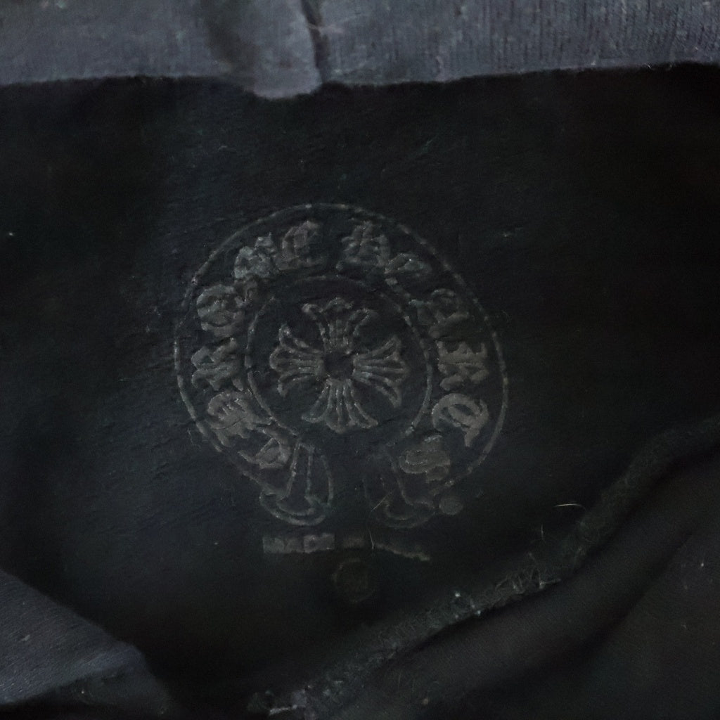 CHROME HEARTS(クロムハーツ) SWTSHRT HD 袖フローラルバックホースシュープリントパーカー ブラック BCS002