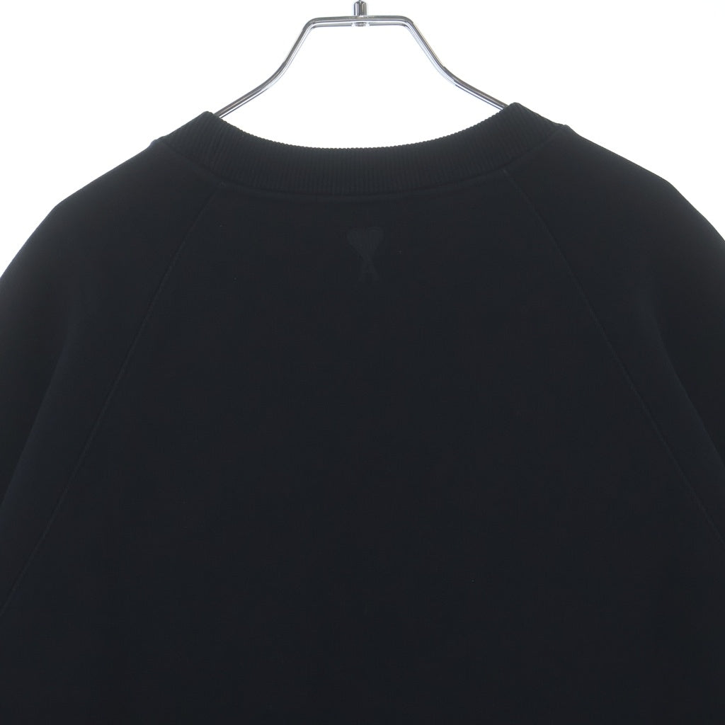 AMI Alexandre Mattiussi(アミアレクサンドルマテュッシ) SWEATSHIRT フラントロゴプリント クルーネック 長袖スウェット ブラック USW024.747