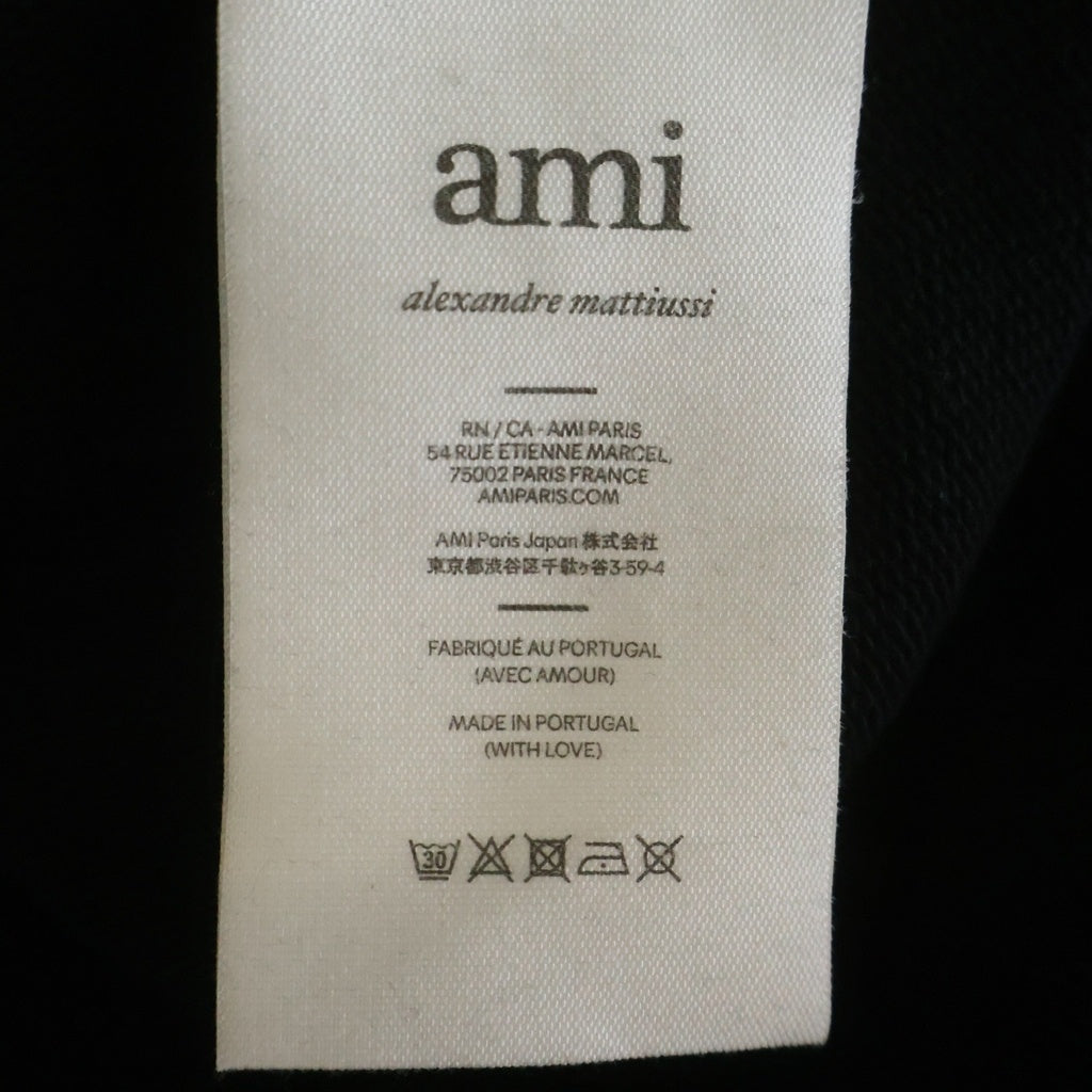 AMI Alexandre Mattiussi(アミアレクサンドルマテュッシ) SWEATSHIRT フラントロゴプリント クルーネック 長袖スウェット ブラック USW024.747