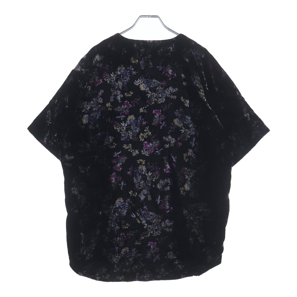 SUPREME(シュプリーム) 19AW Floral Velour Baseball Jersey フロントアーチロゴ フローラル総柄 ベロア 半袖 ゲームシャツ マルチカラー
