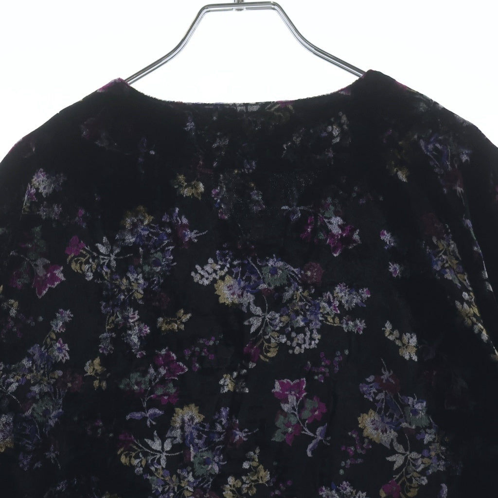 SUPREME(シュプリーム) 19AW Floral Velour Baseball Jersey フロントアーチロゴ フローラル総柄 ベロア 半袖 ゲームシャツ マルチカラー