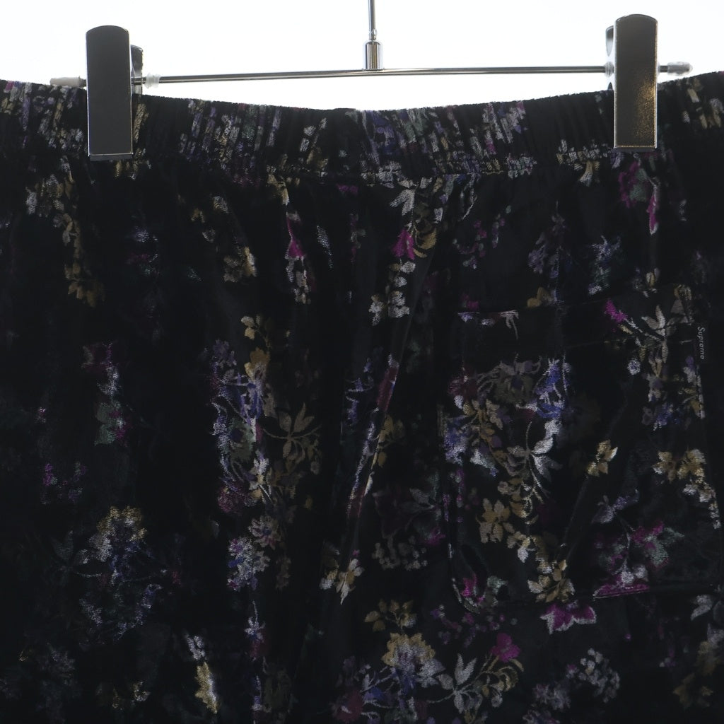 SUPREME(シュプリーム) 19AW Floral Velour Shorts アーチロゴ ベロア ハーフパンツ ショーツ マルチカラー