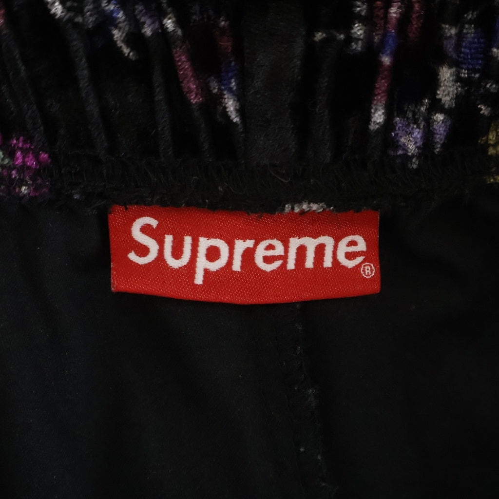 SUPREME(シュプリーム) 19AW Floral Velour Shorts アーチロゴ ベロア ハーフパンツ ショーツ マルチカラー