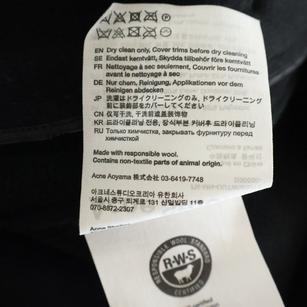 Acne Studios(アクネ ストゥディオズ) シングルブレストウールコート チェスターコート ブラック FN-MN-OUTW000910