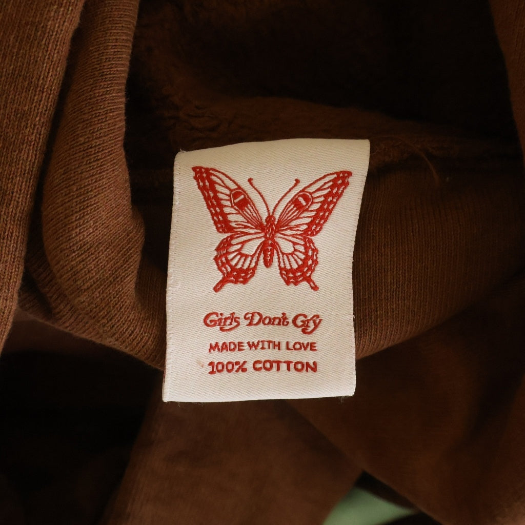 Girls Don't Cry(ガールズドントクライ) LOGO HOODIE プルオーバー パーカー ブラウン