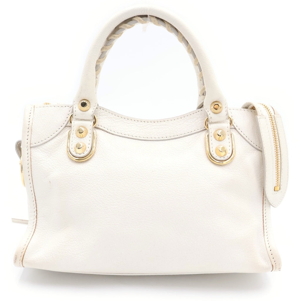 BALENCIAGA(バレンシアガ) ミニ シティ ハンドバッグ ゴールド金具 ホワイト 390160 レディース
