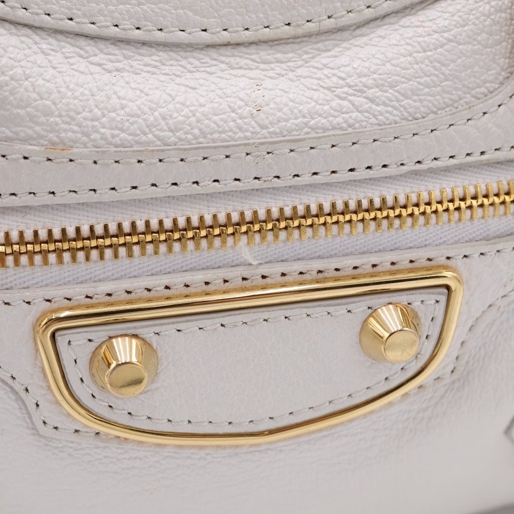 BALENCIAGA(バレンシアガ) ミニ シティ ハンドバッグ ゴールド金具 ホワイト 390160 レディース