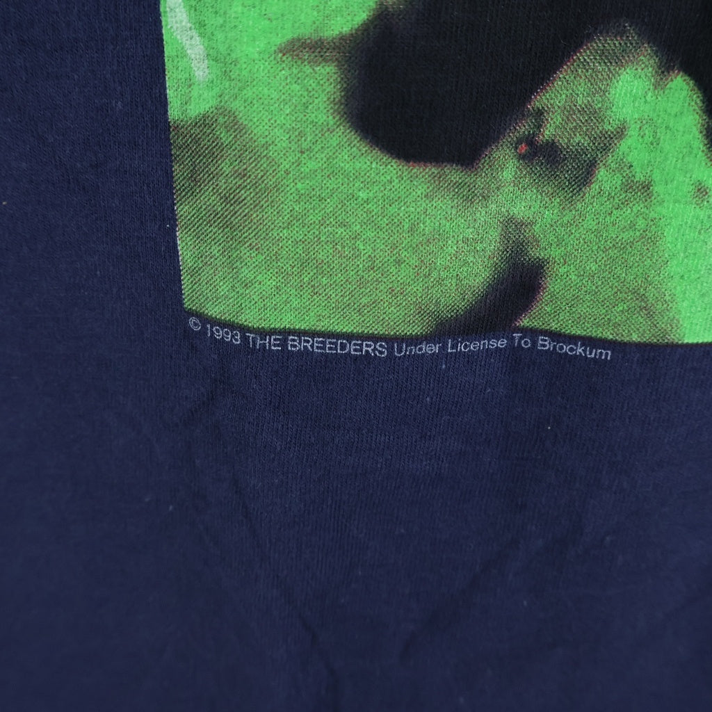 VINTAGE(ヴィンテージ) 90s VINTAGE The Breeders 1993 Last Aplash BROCKUM ブリーダーズ ラストスプラッシュ ブロッカムタグ クルーネック 半袖Tシャツ ネイビー