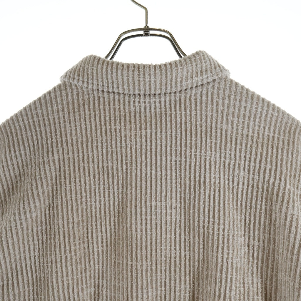 ANCELLM(アンセルム) CUT STRIPE SHIRT カット ストライプ 長袖シャツ アイボリー ANC-CT95