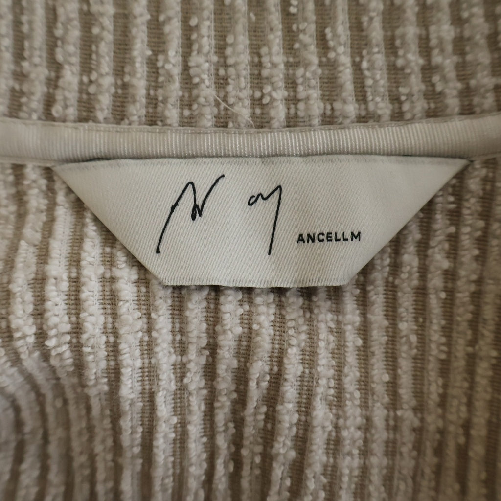 ANCELLM(アンセルム) CUT STRIPE SHIRT カット ストライプ 長袖シャツ アイボリー ANC-CT95