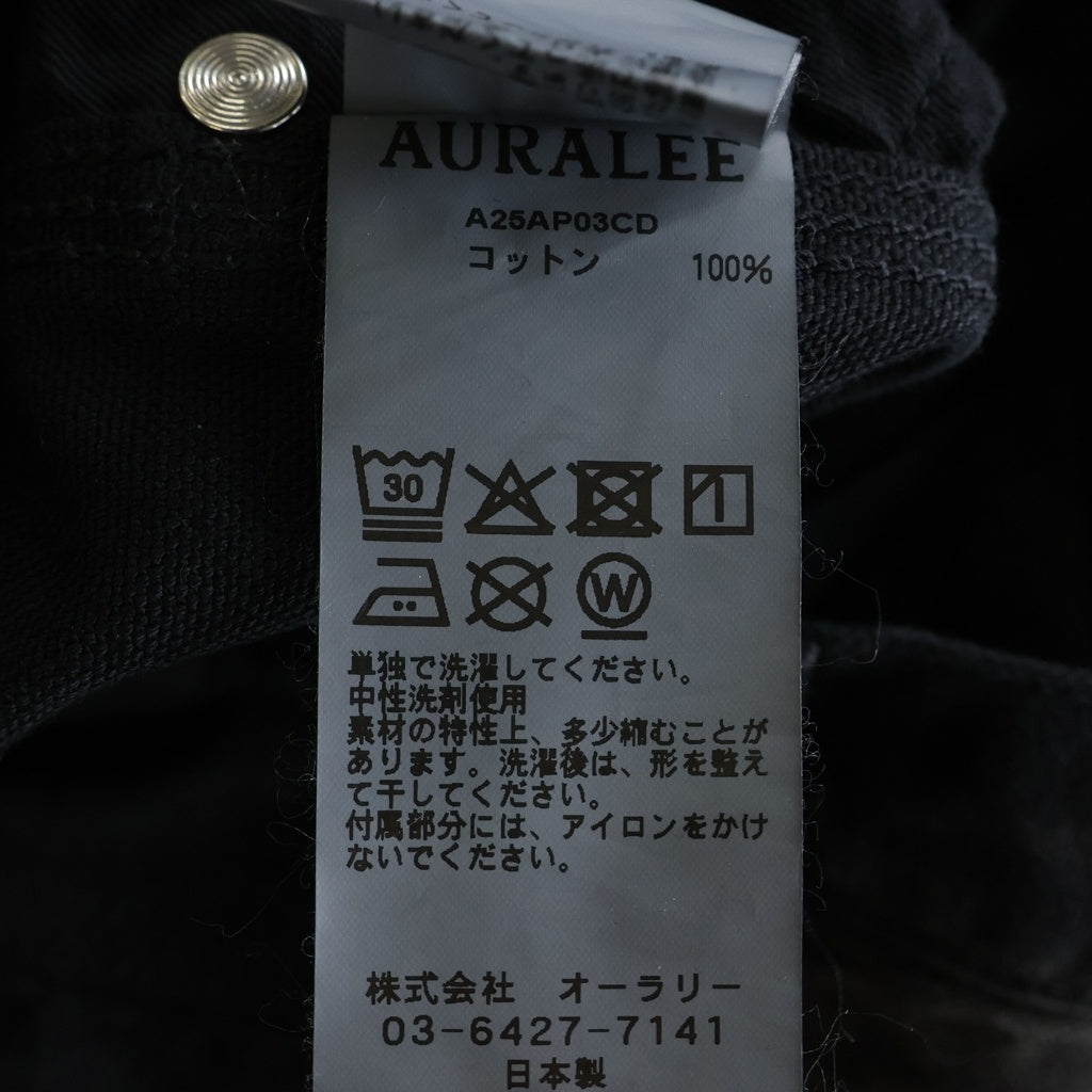 AURALEE(オーラリー) PRODUCT DYED ORGANIC COTTON DUCK ウォッシュ加工 オーガニックコットン ワイドデニムパンツ ブラック A25AP03CD