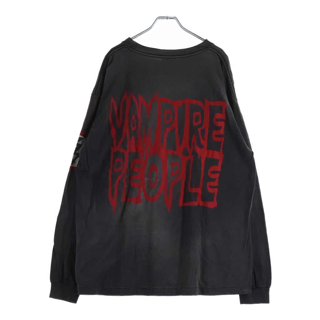 SAINT MICHAEL(セントマイケル) 22SS The Saint Army L/S TEE ザセントアーミー 両面プリント クルーネック 長袖Tシャツ チャコールグレー SM-S22-0000-032