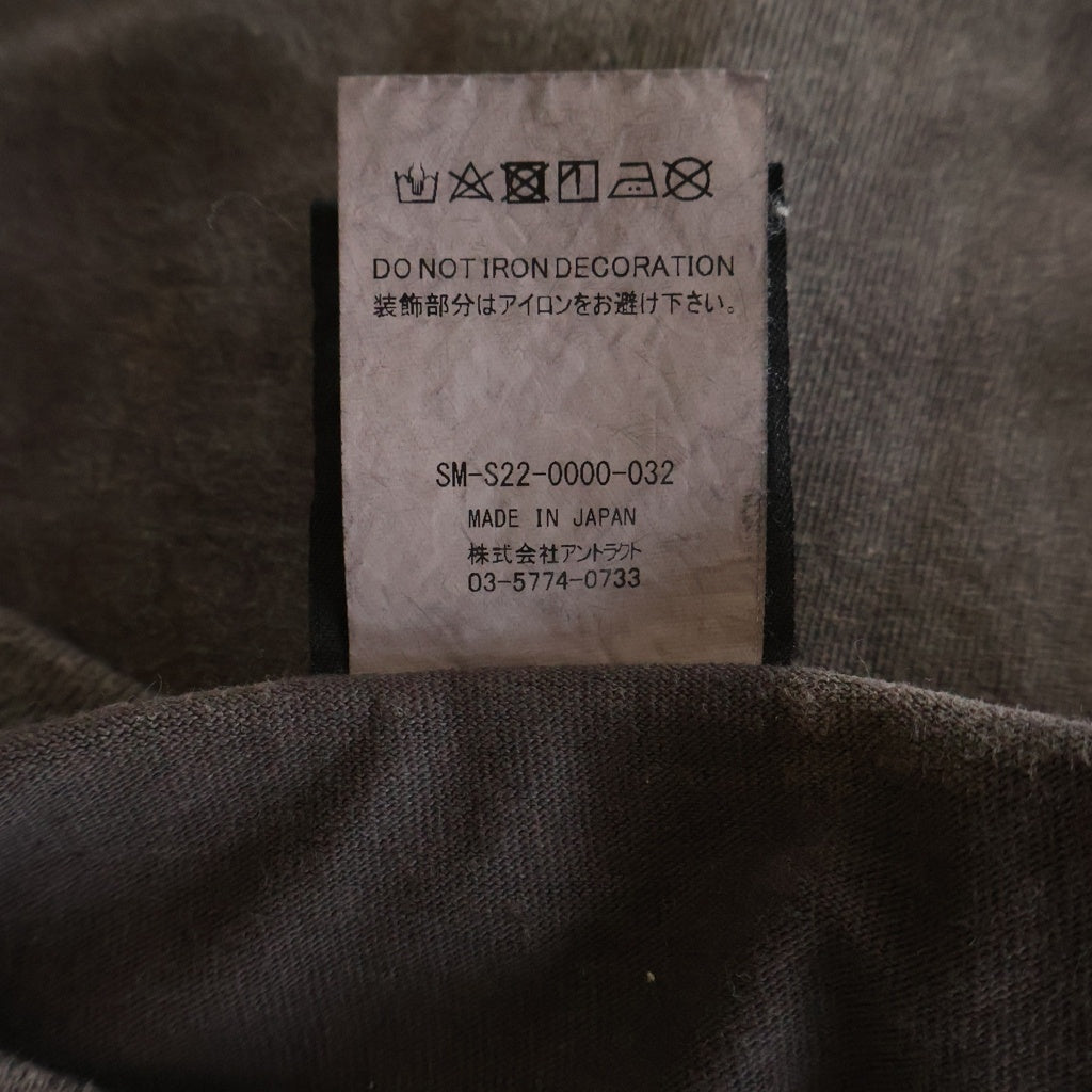 SAINT MICHAEL(セントマイケル) 22SS The Saint Army L/S TEE ザセントアーミー 両面プリント クルーネック 長袖Tシャツ チャコールグレー SM-S22-0000-032