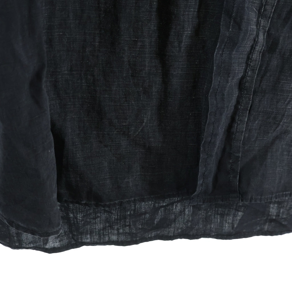 NO BRAND(ノーブランド) 26SS HERILL U S N Linen Shirt ヘリル リネン 長袖シャツ ブラック 26-050-HL-8050-10