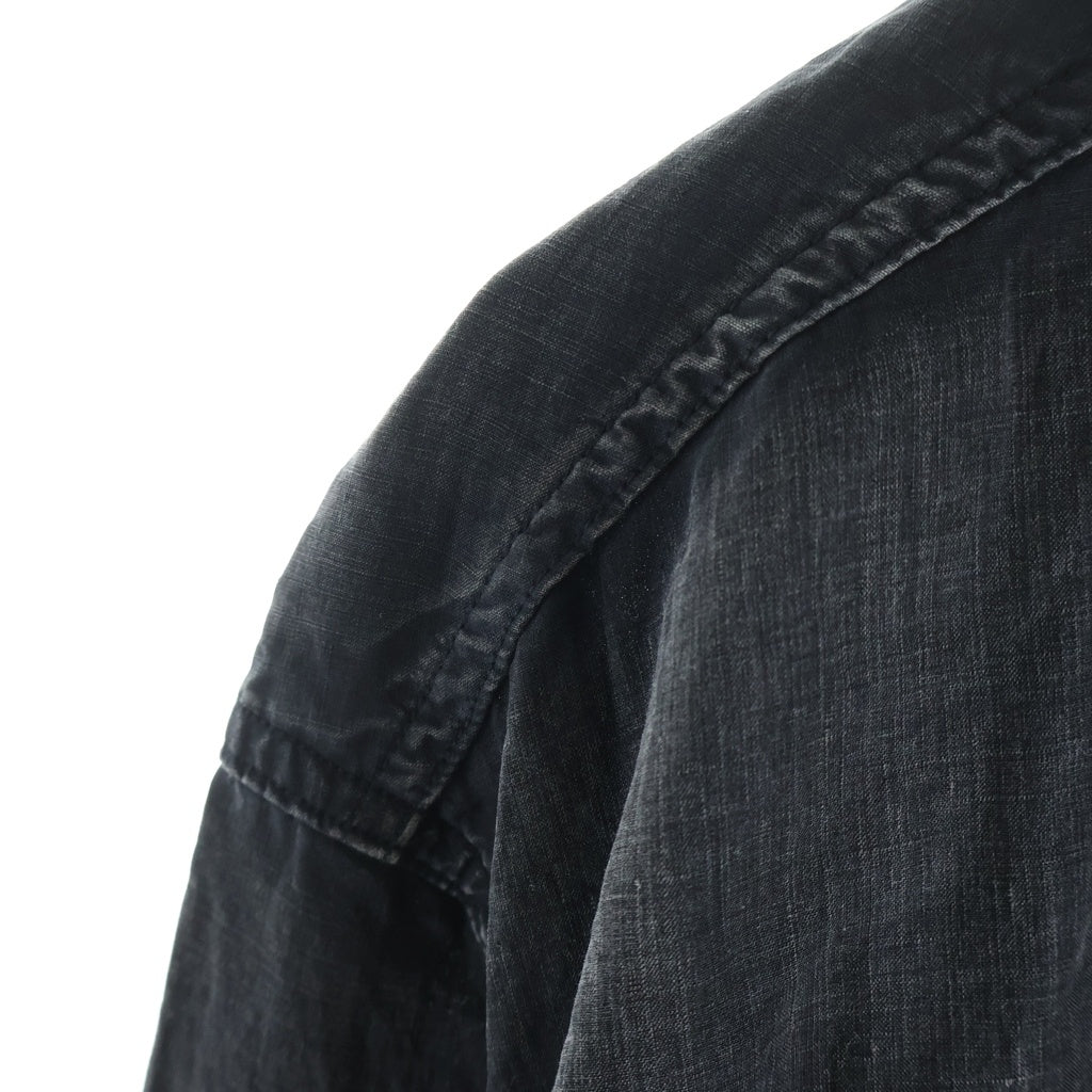NO BRAND(ノーブランド) 26SS HERILL U S N Linen Shirt ヘリル リネン 長袖シャツ ブラック 26-050-HL-8050-10