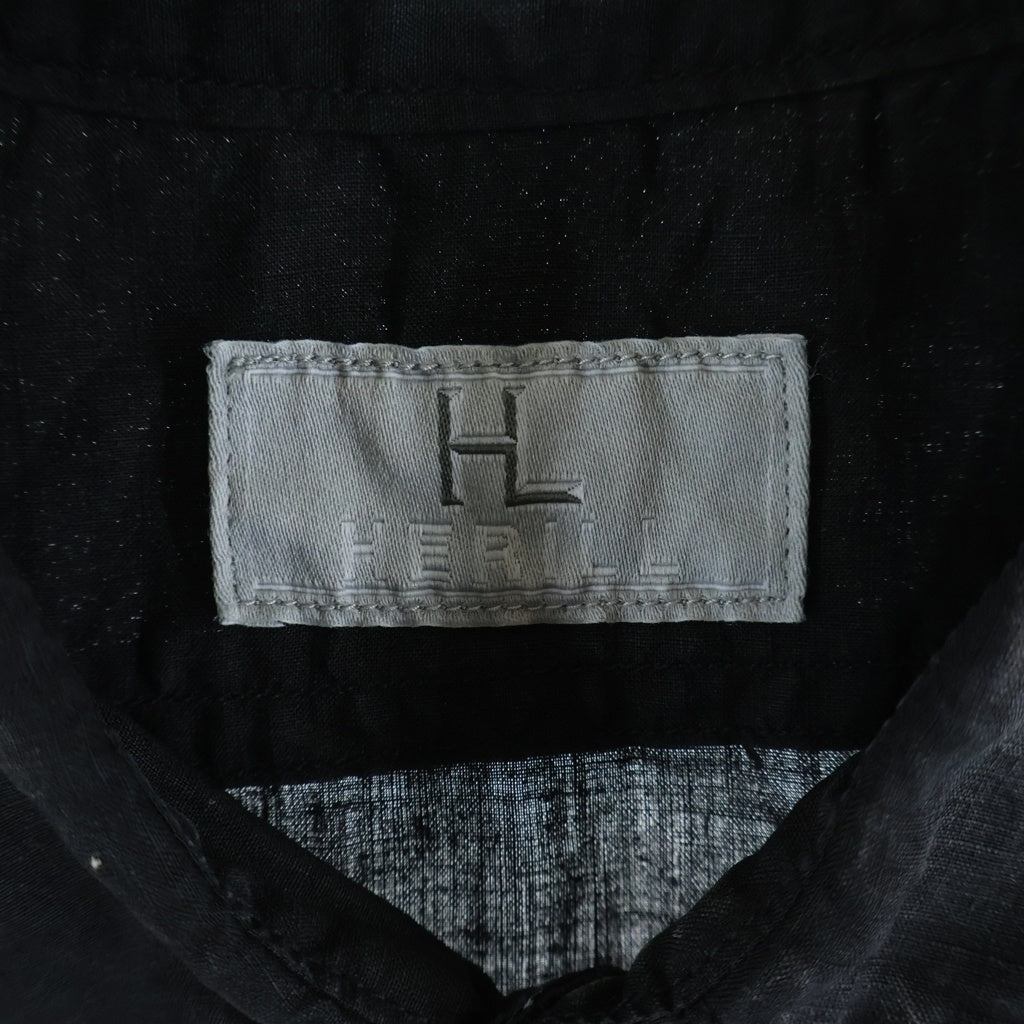 NO BRAND(ノーブランド) 26SS HERILL U S N Linen Shirt ヘリル リネン 長袖シャツ ブラック 26-050-HL-8050-10
