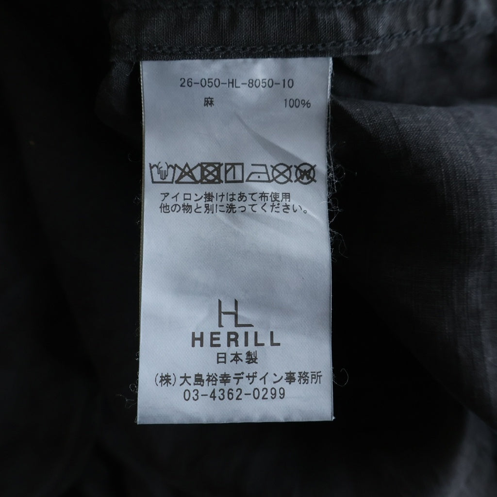 NO BRAND(ノーブランド) 26SS HERILL U S N Linen Shirt ヘリル リネン 長袖シャツ ブラック 26-050-HL-8050-10