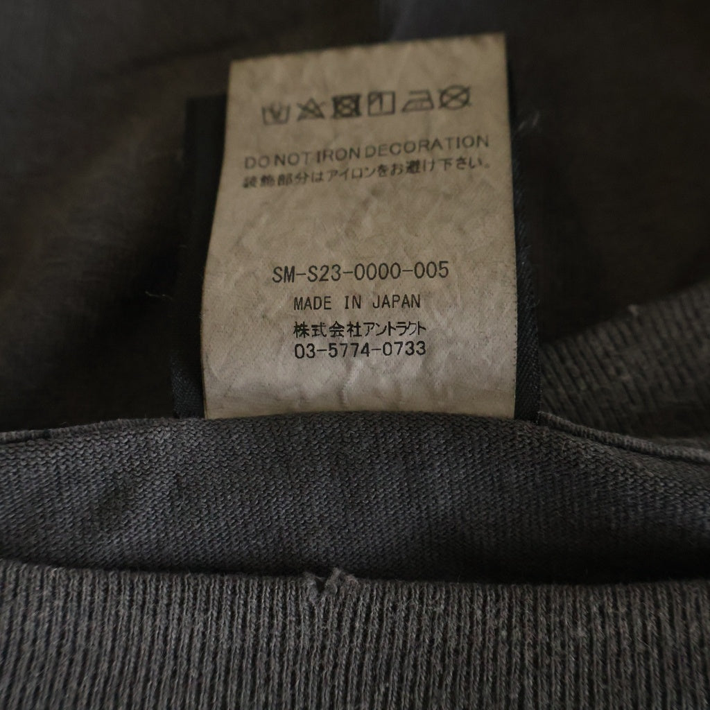 SAINT MICHAEL(セントマイケル) 23AW SM-S23-0000-005 フロントプリント クルーネック 半袖Tシャツ グレー